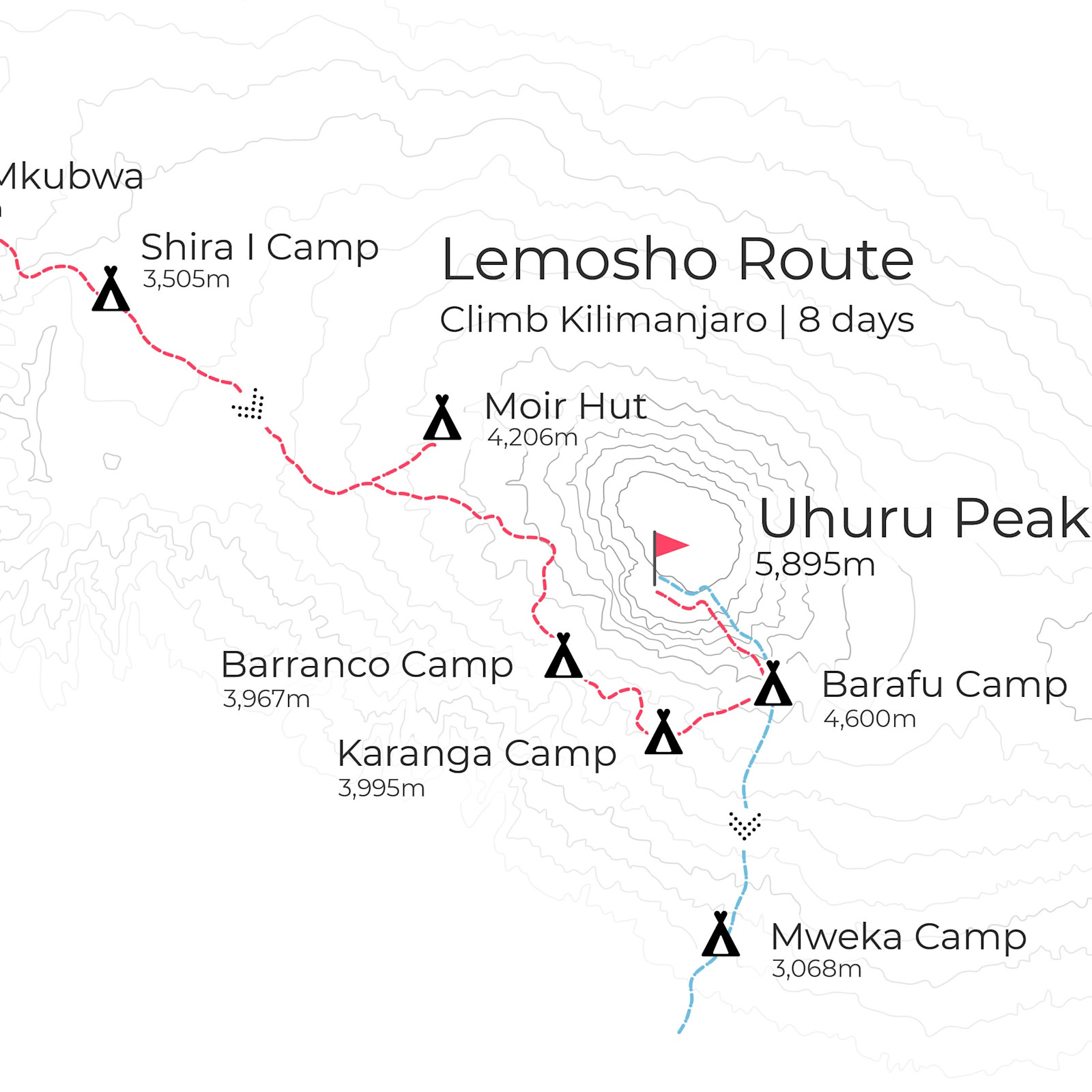 Lemosho Route Kilimanjaro Map