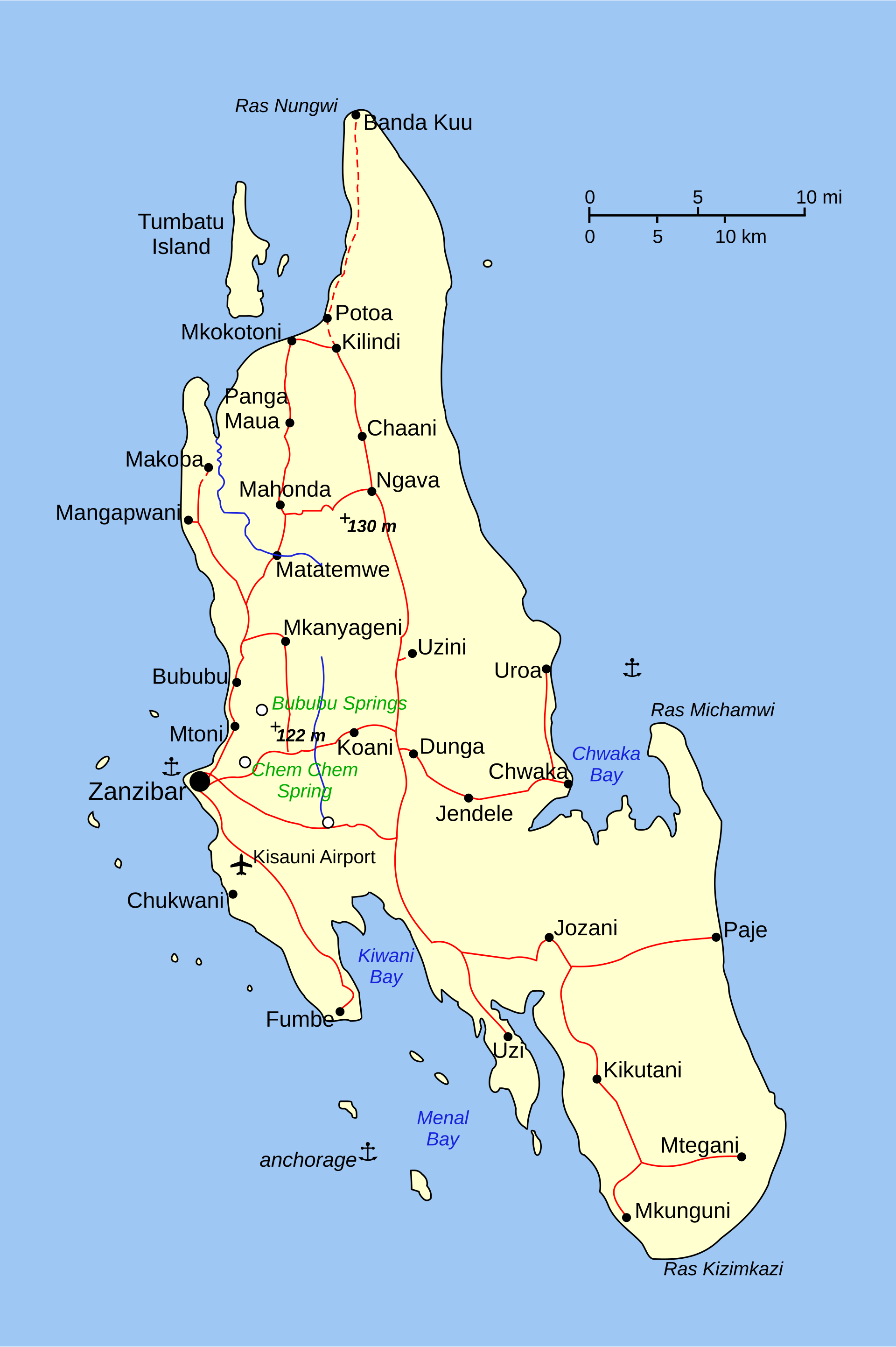 Prison Island Changuu Map